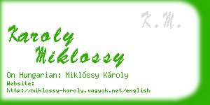 karoly miklossy business card