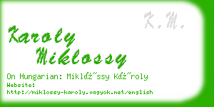 karoly miklossy business card